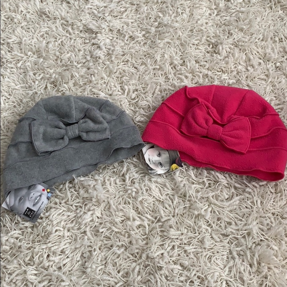 Fleece hats with bow